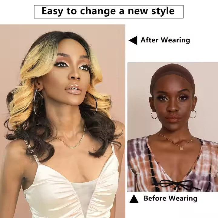 Blonde Lace Front Wig Bob Short Loose Wave HD Sheer Lace